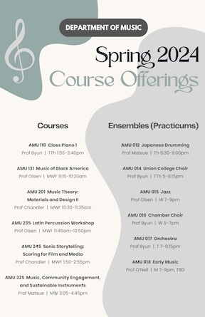 spring 24 music course poster