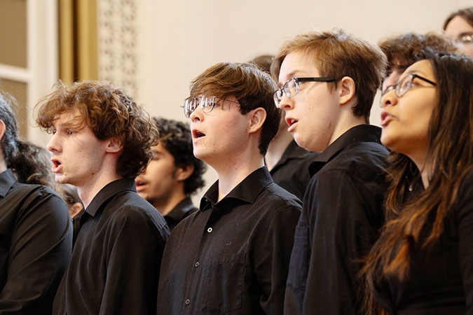 Founders Day included the premiere of a musical composition by Jackson Janney '24, “When David Heard,” performed by the Union College Choir. 