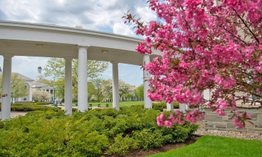 A view of some of the colonnades on the campus