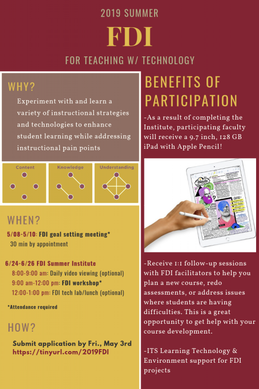 2019 Summer Faculty Development Institute flyer