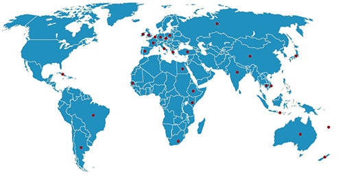 Map of international programs