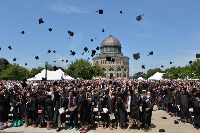 Throw caps in the air post graduation