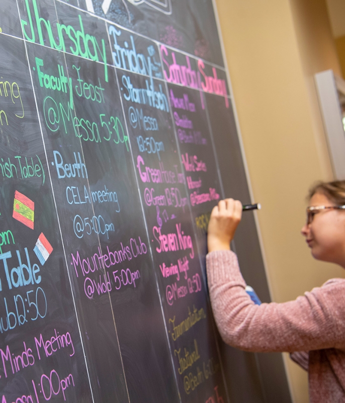 Recording upcoming events on the Minerva chalkboard