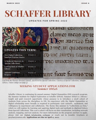 Schaffer Library Newsletter Spring 2022