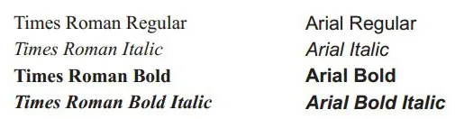 alternate typefaces