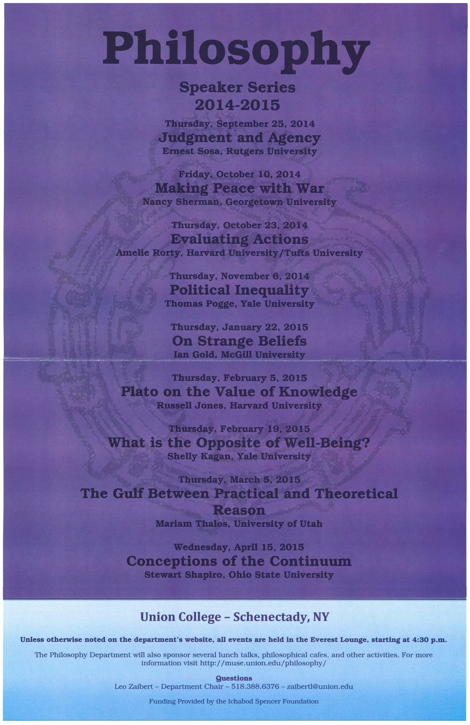 2014-2015 Speaker Series Flyer