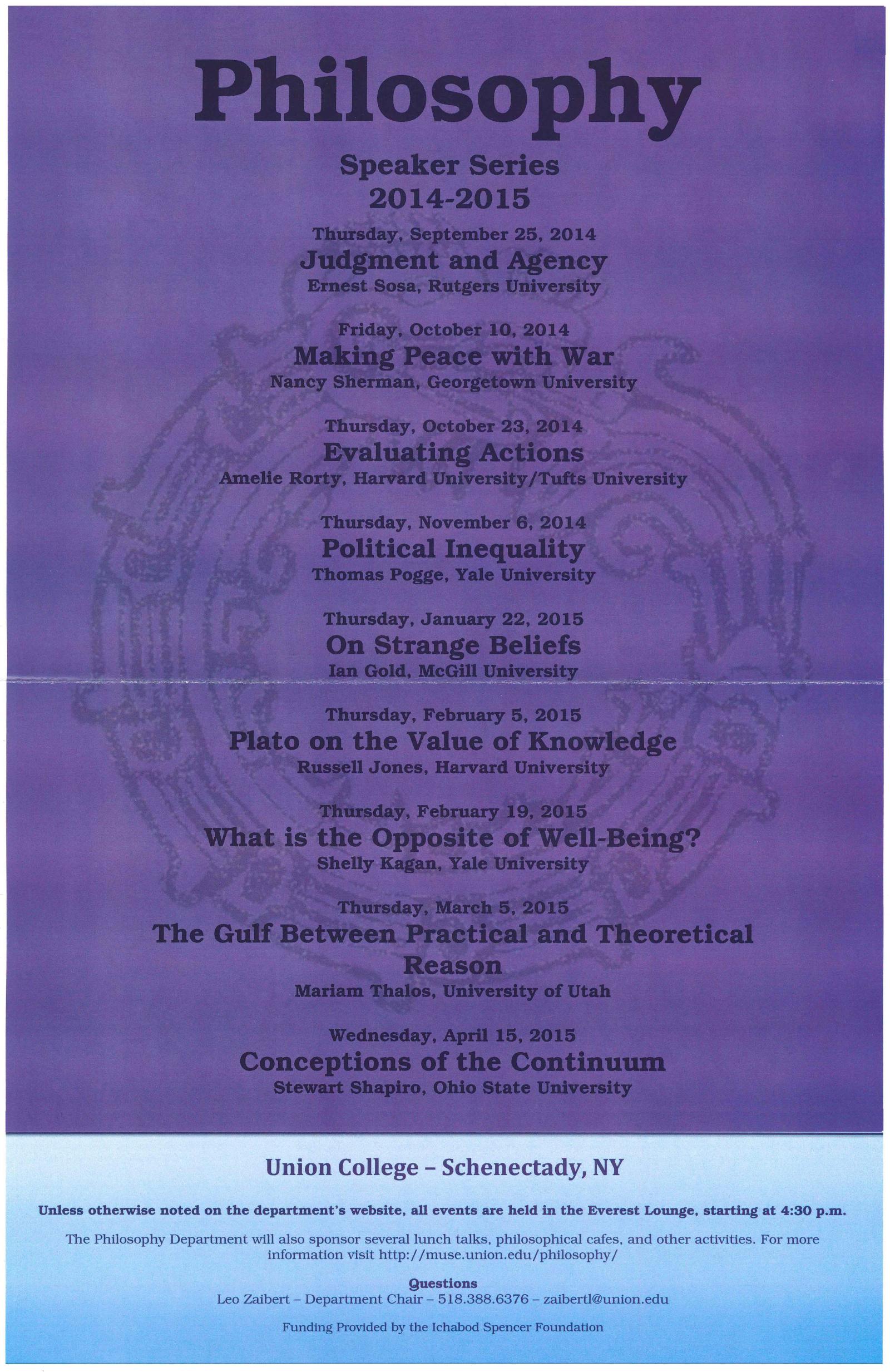 2014-2015 Speaker Series Flyer