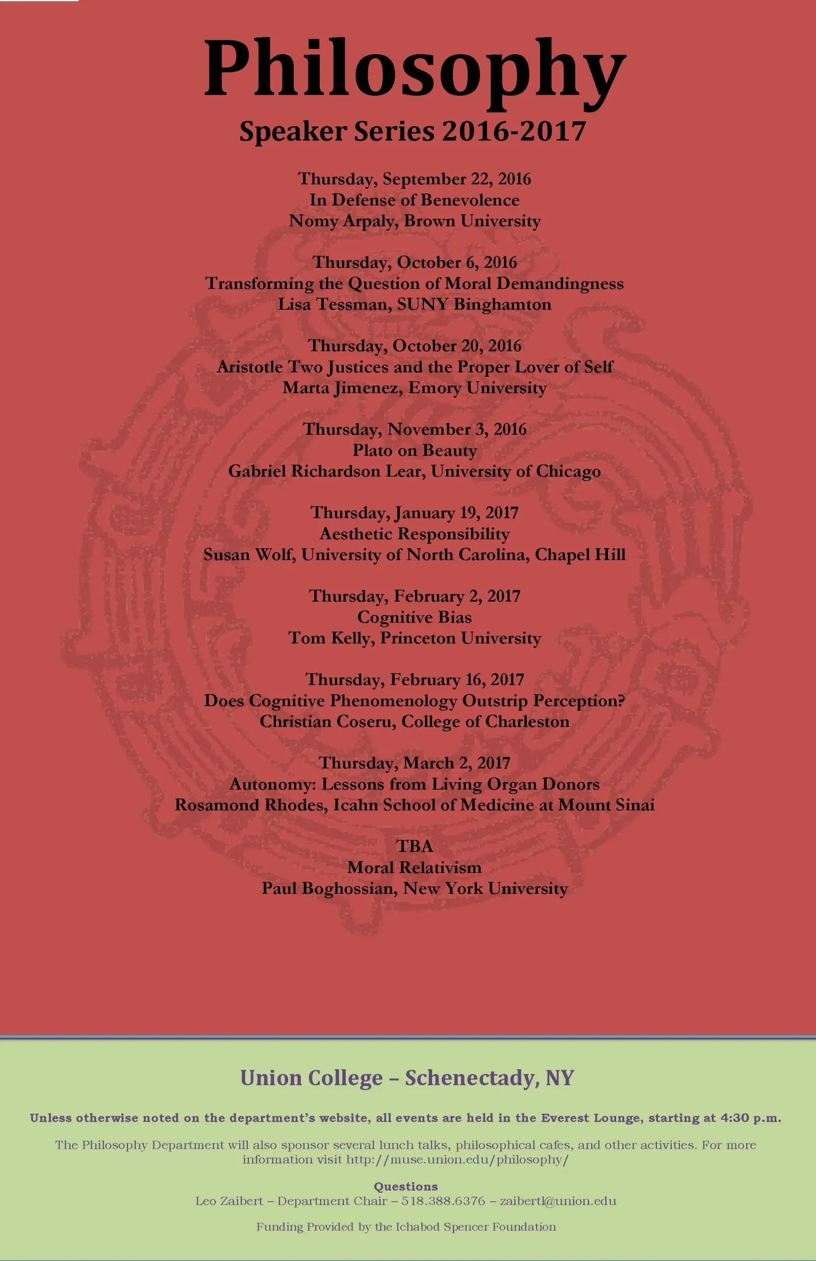 2016-2017 Speaker Series Flyer