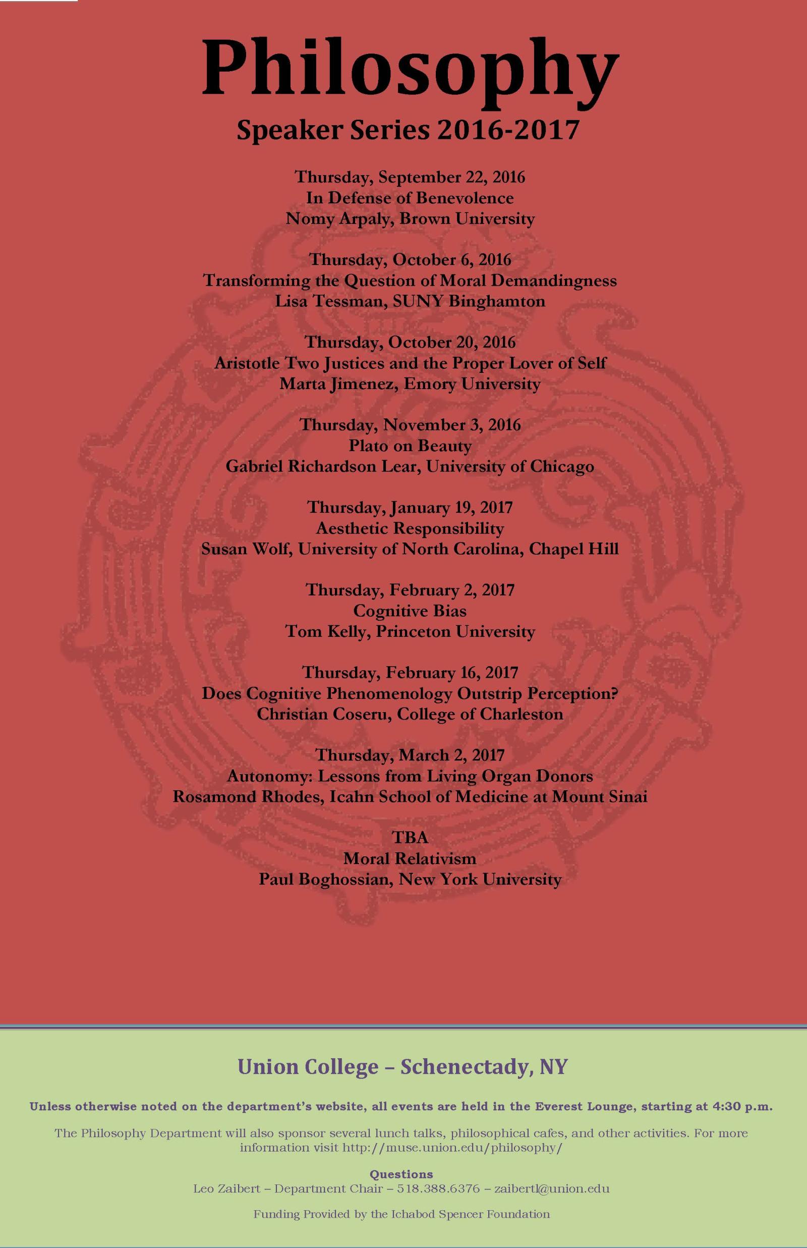 2016-2017 Speaker Series Flyer