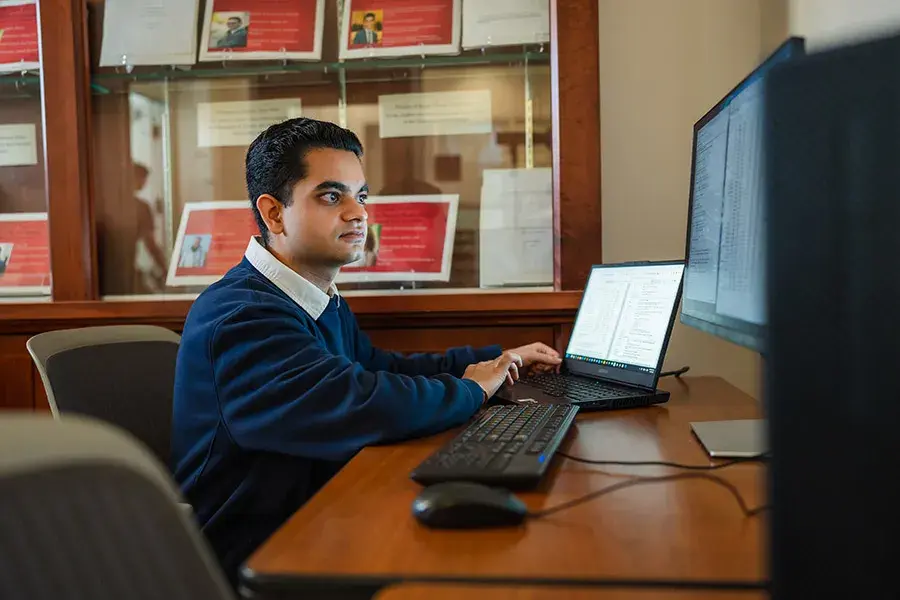 Mehir Badlani works on his research 