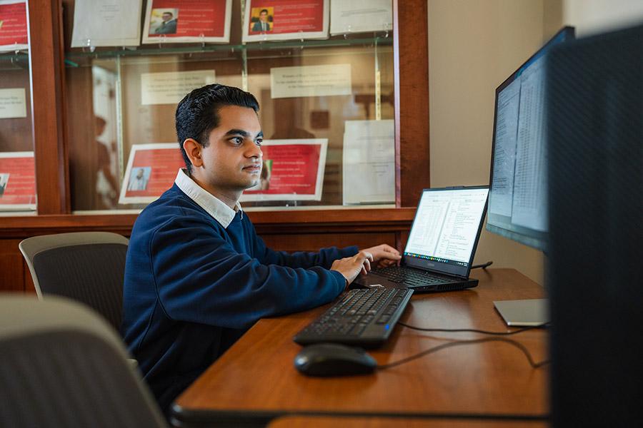 Mehir Badlani works on his research 