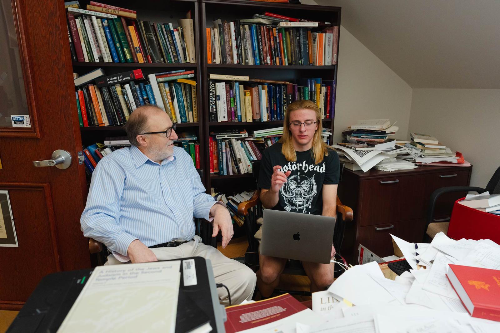 professor and student talking