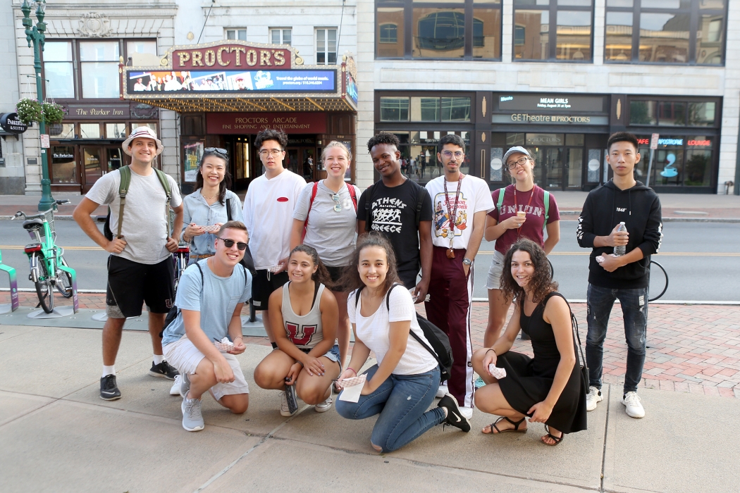 Union students outside Proctors Theatre