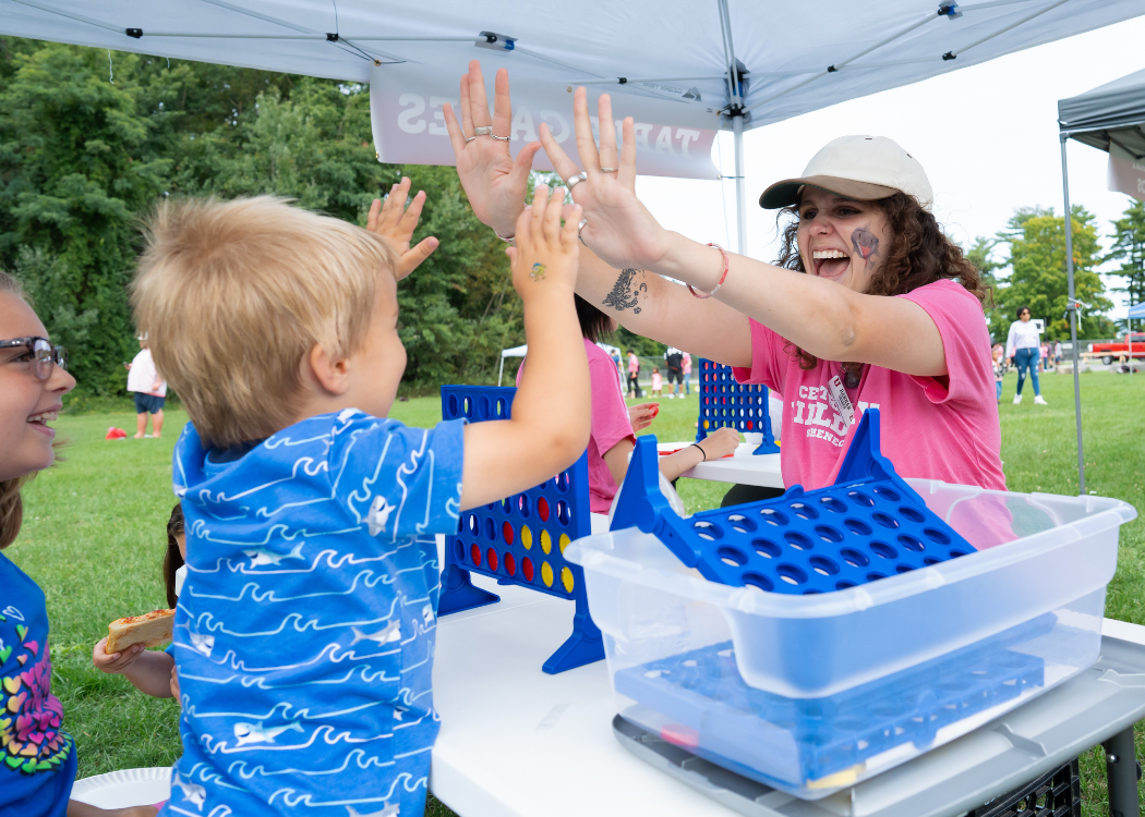 A student at a community event. 