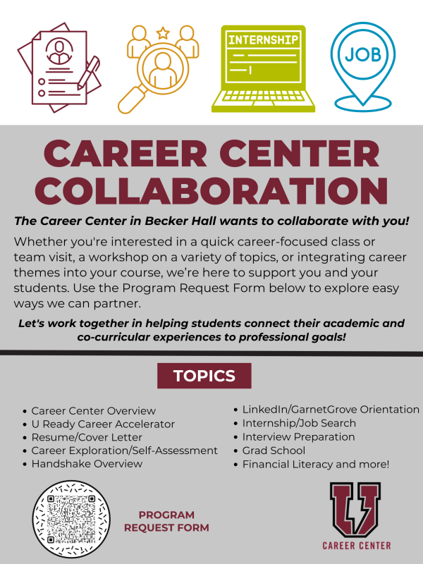 Career Center Collaboration / Program Request flyer