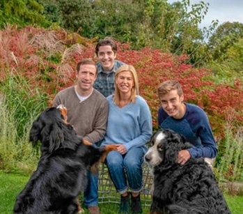 Dan '91 and Elise Gilbert with their sons, Wes and Wyatt.
