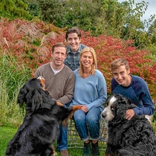 Dan '91 and Elise Gilbert with their sons, Wes and Wyatt.