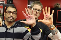 Pardeep Singh Kaleka (left) and Arno Michaelis