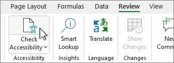 The Microsoft Word accessibility checker button.