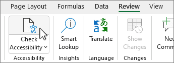 The Microsoft Word accessibility checker button.