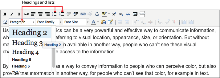 Microsoft Word Headings Menu.