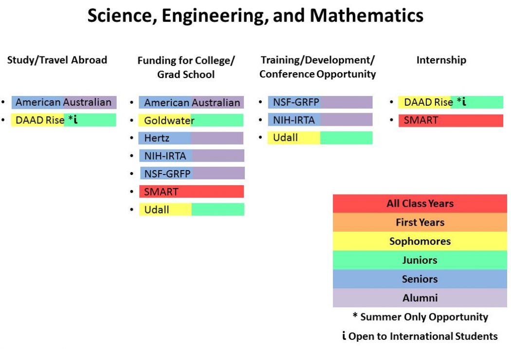 Fellowships by Science, Engineering and Mathematics Chart