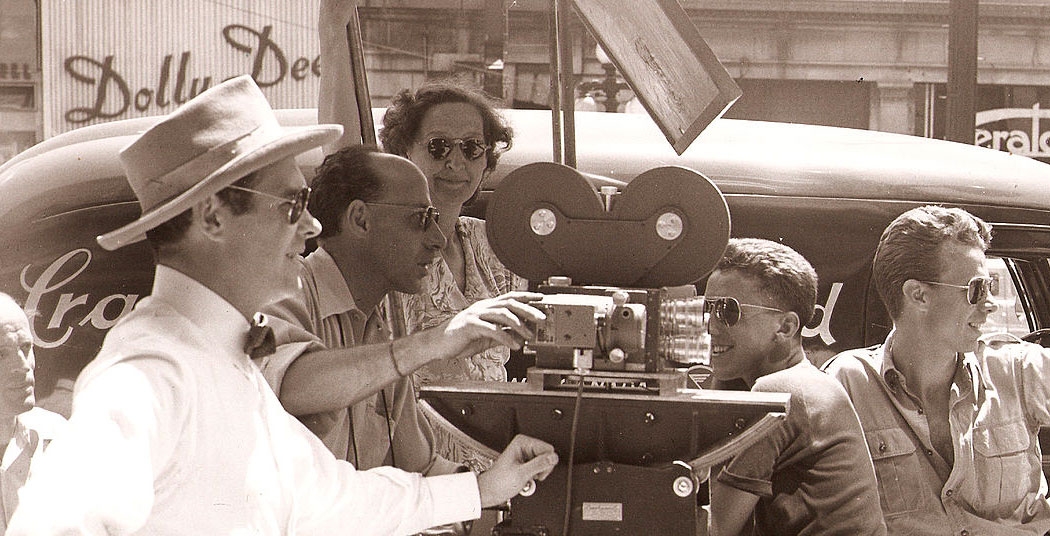 A film crew from a bygone era