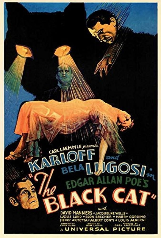 Movie poster for the film, The Black Cat (1934).