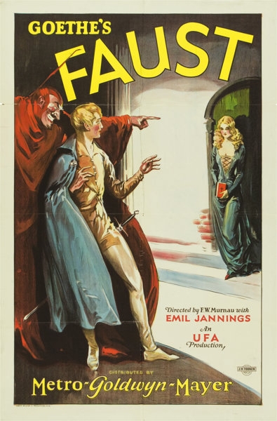 Movie poster for the film Faust (1926).