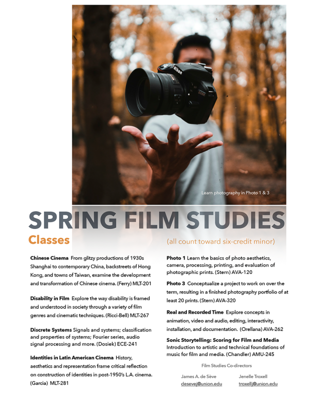 Spring Term Film Studies Classes