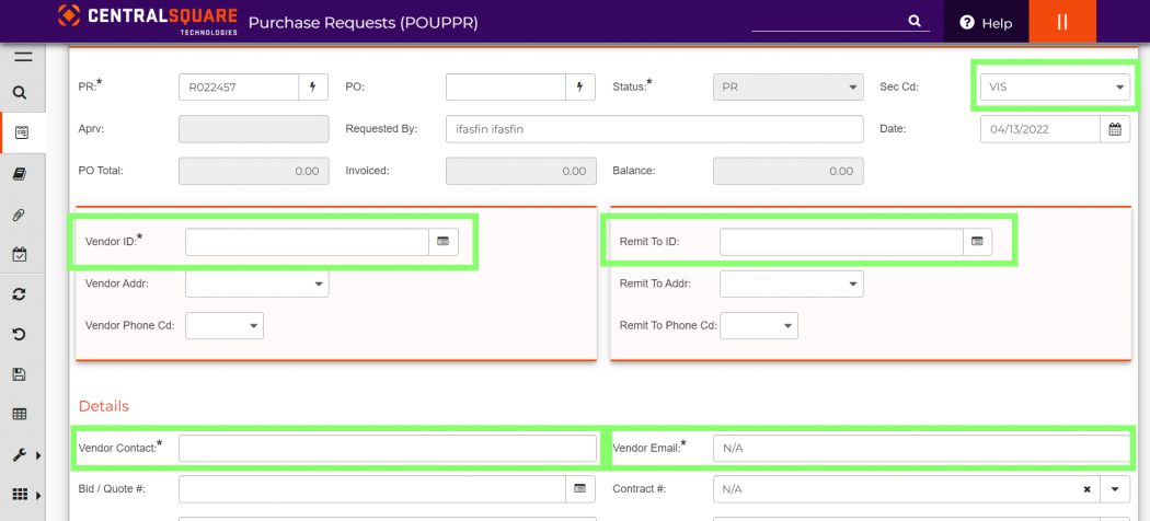 PR - Vendor and Remits