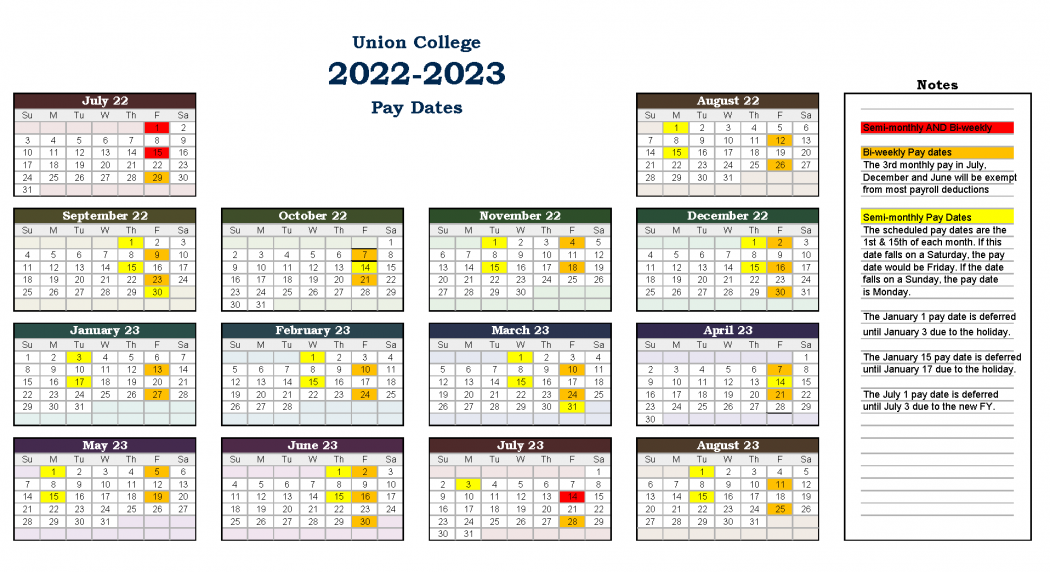 Payroll Dates FY23