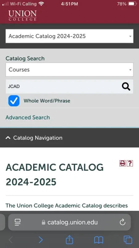 Screenshot of the academic search interface as viewed on a mobile device.