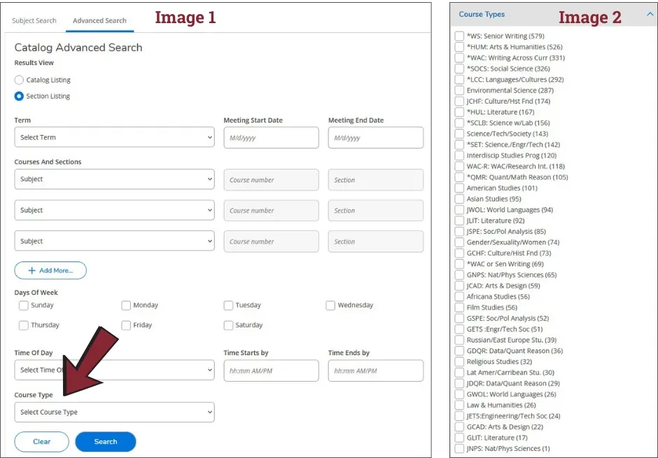 Image showing the catalog search interface for Self Service.