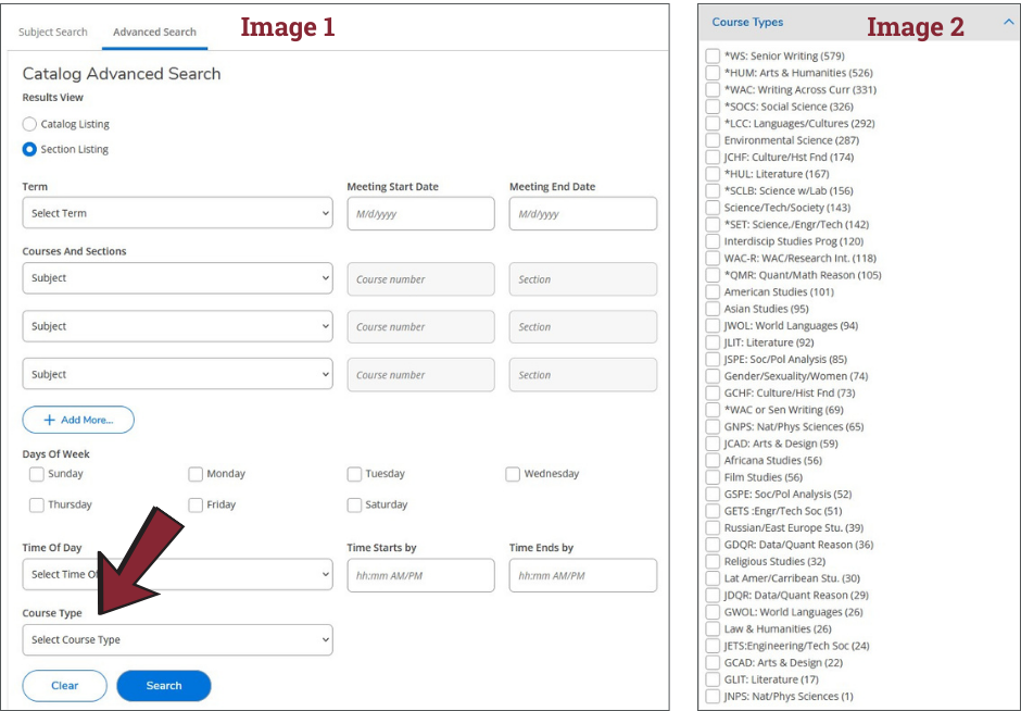 Image showing the catalog search interface for Self Service.