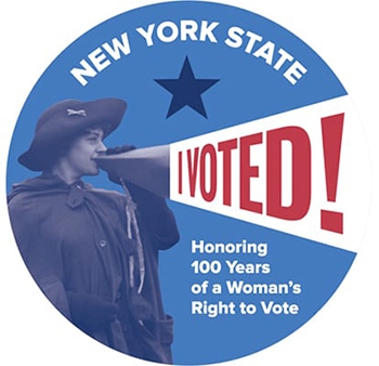 I voted button commemorating women's suffrage