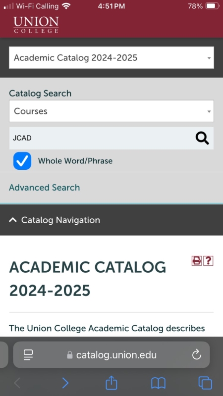 Screenshot of the academic search interface as viewed on a mobile device.