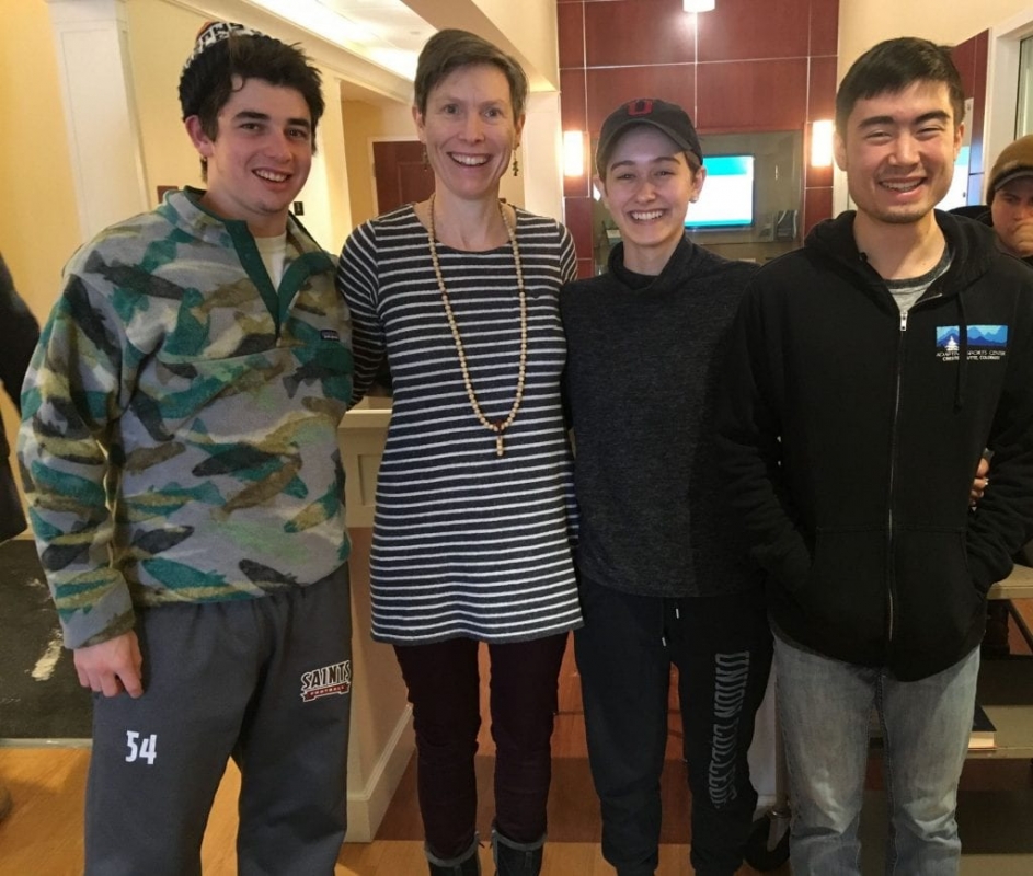 The Project Team from left to right: Jeremy Rausch ’21, Professor Megan Ferry, Meghan Reilly ’20, and Trevor Atkins ’20.