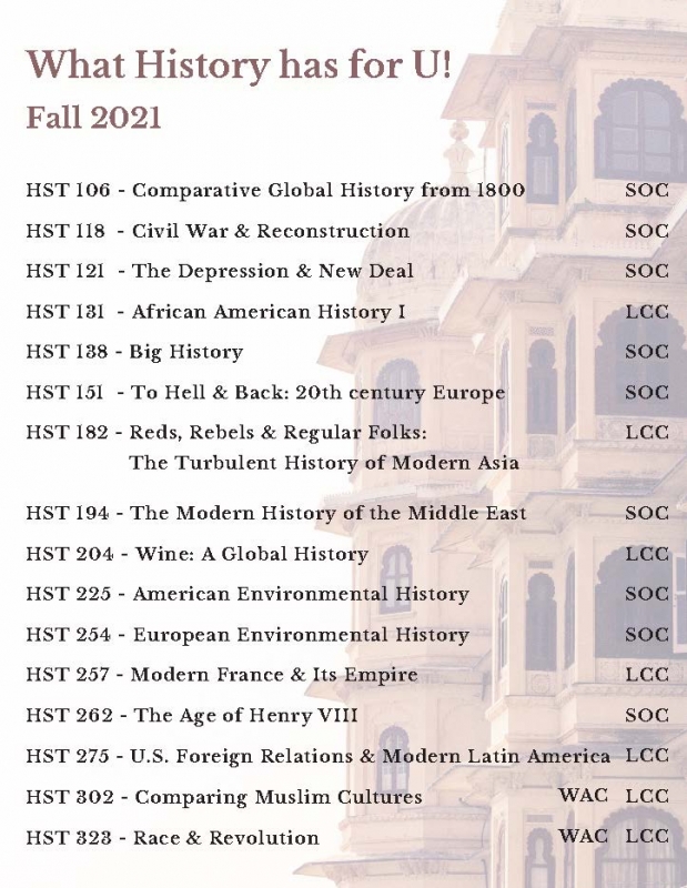 What History Has for U! Fall 2021