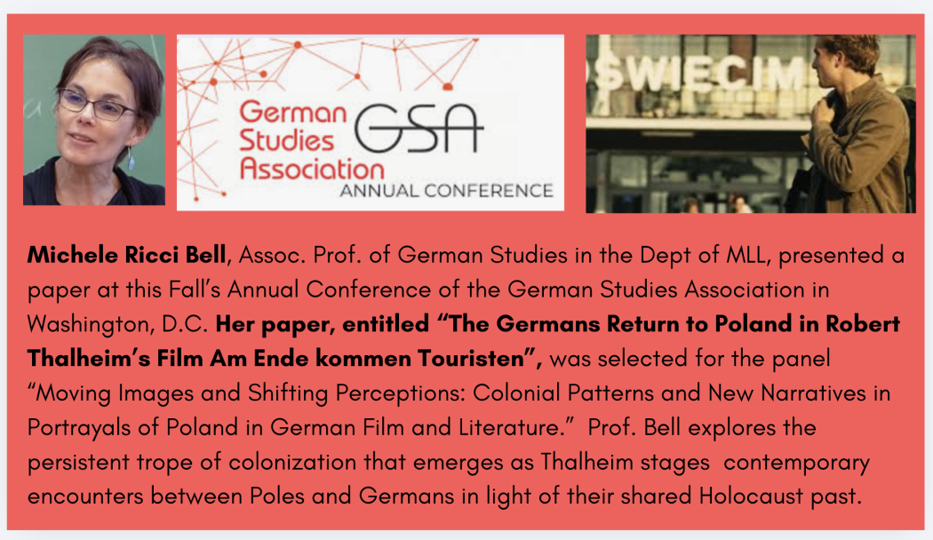 Prof Bell presented paper on Holocaust film at German Studies conference in Fall 2025.