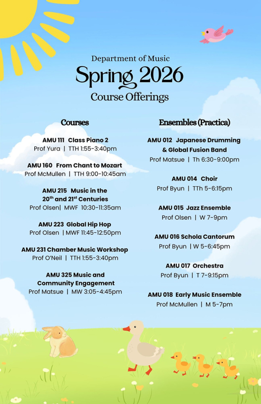 Spring 2026 Music Courses
