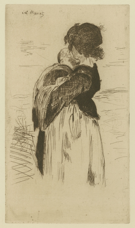 Édouard Manet, La petite fille tenant un bébé