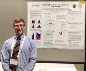 Brent Shapiro-Albert '16 presenting his winning poster at the 2016 AAS