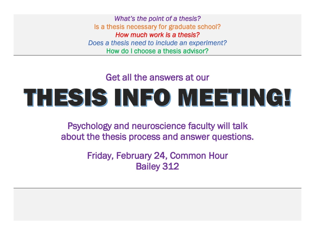 PSY & NS Thesis Info. Meeting