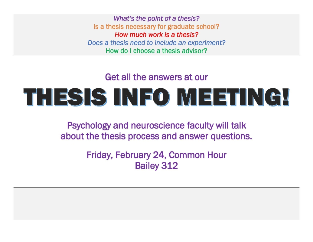 PSY & NS Thesis Info. Meeting