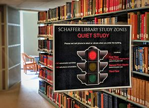 quiet study zone sign