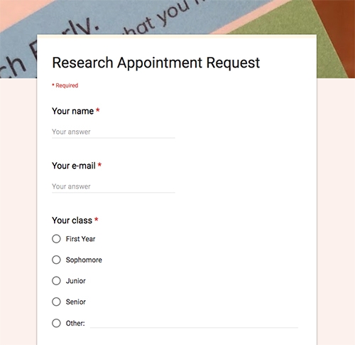 request research appointment