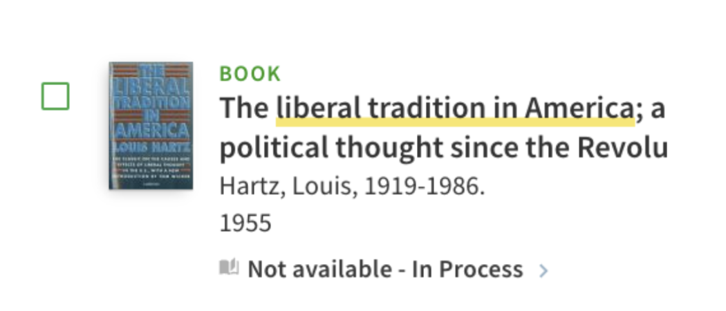 Screenshot of Book Not Available in Primo
