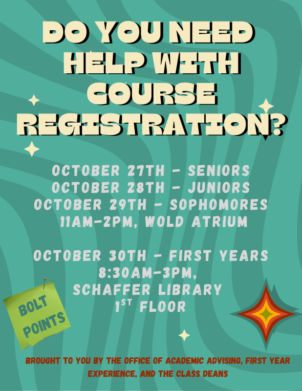 Turquoise flyer with date and location of event