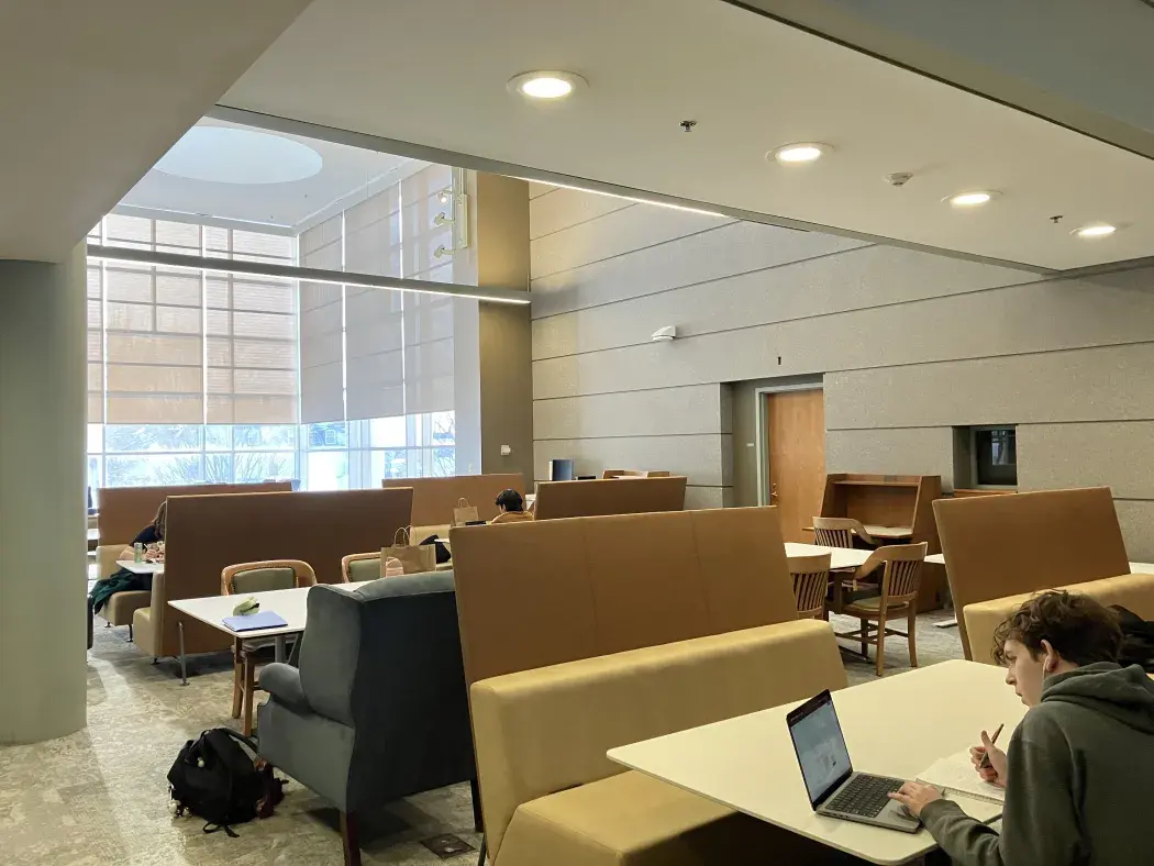 Photo of southeast study area on library second floor